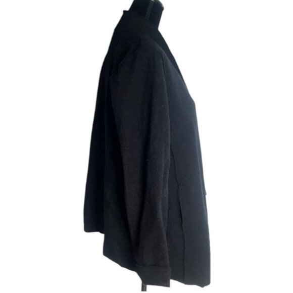 500 Maison Cinqcent black open flared wool cardigan size 8 - Picture 3 of 6